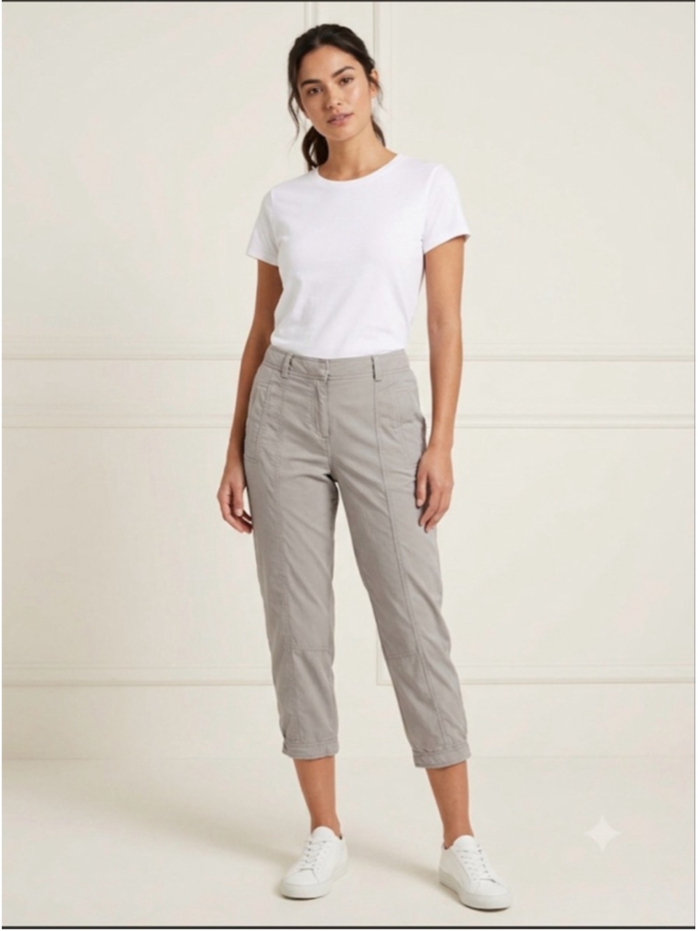 Women's Eileen Fisher Petite Gray Tencel Capris XXSP